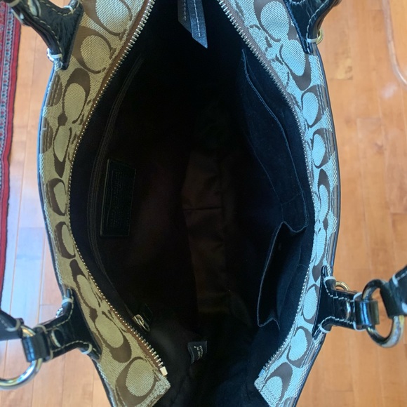 New Coach Signature Khaki Jacquard Tote Bag - Picture 9 of 9